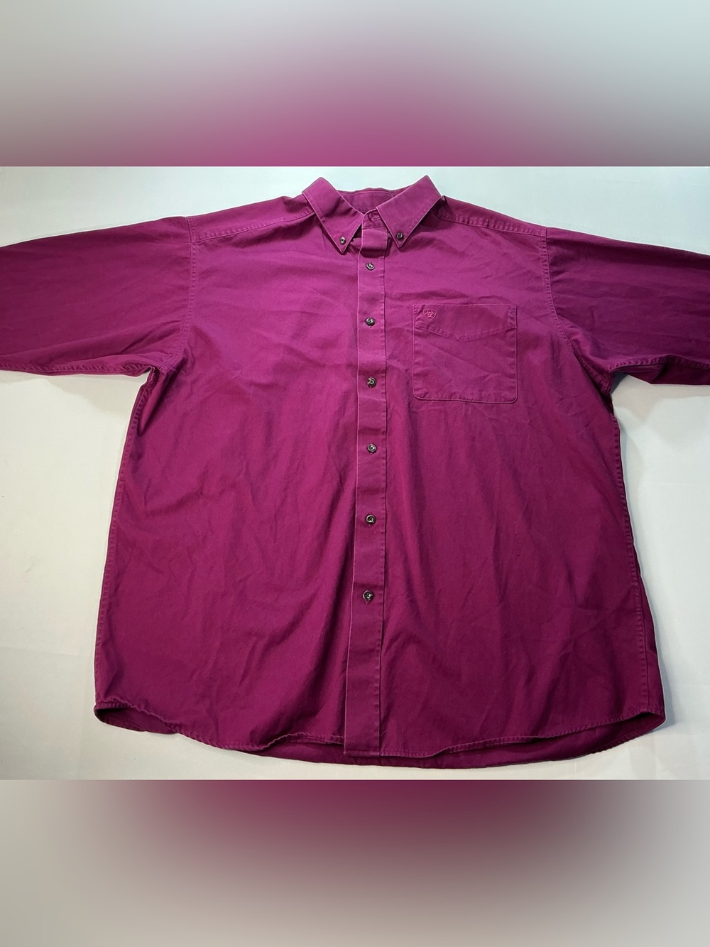 Ariat Men's Button-Down Shirt in Rich Magenta